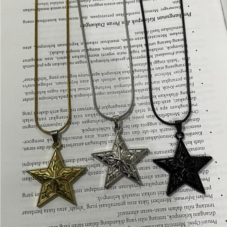 Kalung Bintang Kalung Titanium Pria Model Bulat Elegan Pria Dan Wanita