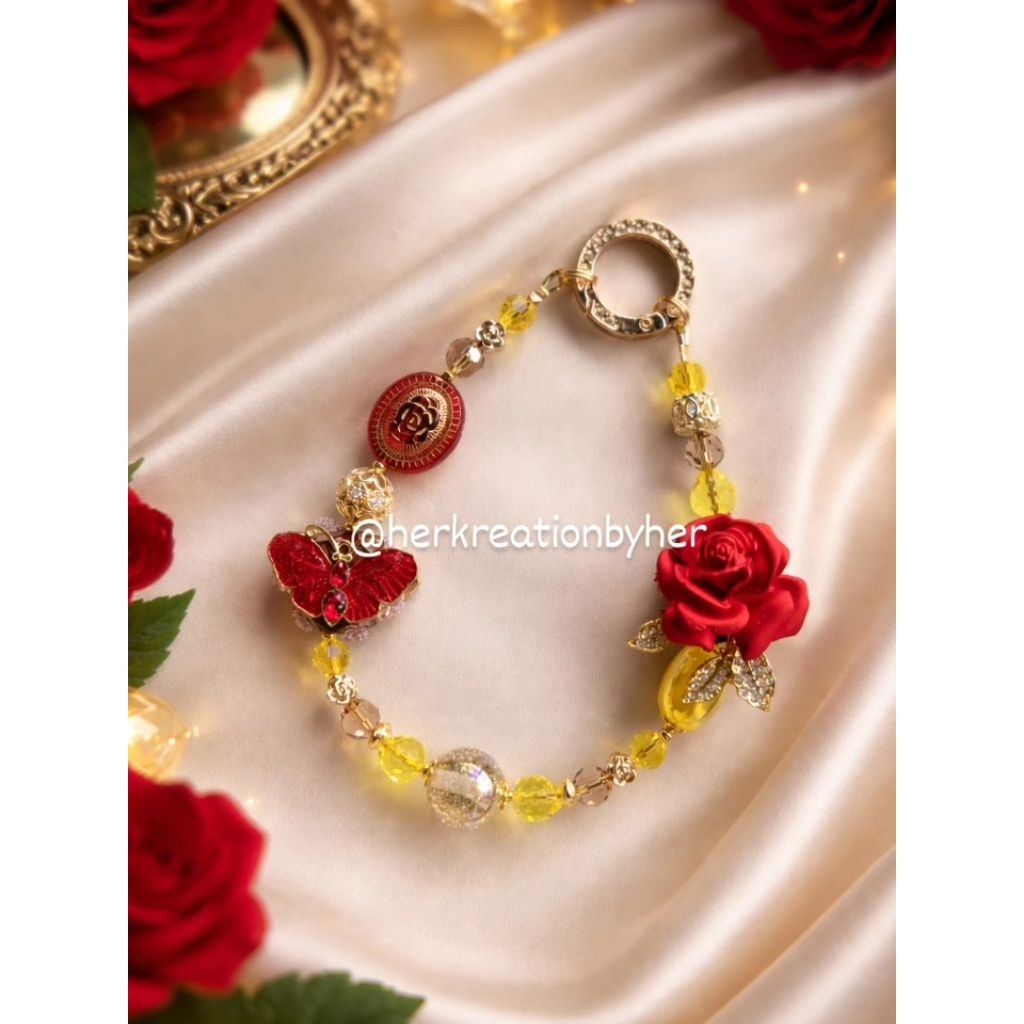 Fancy Phone Strap Bag Charm Princess Beauty and the Beast Belle/Strap HP Gantungan Tas Fancy Edisi B