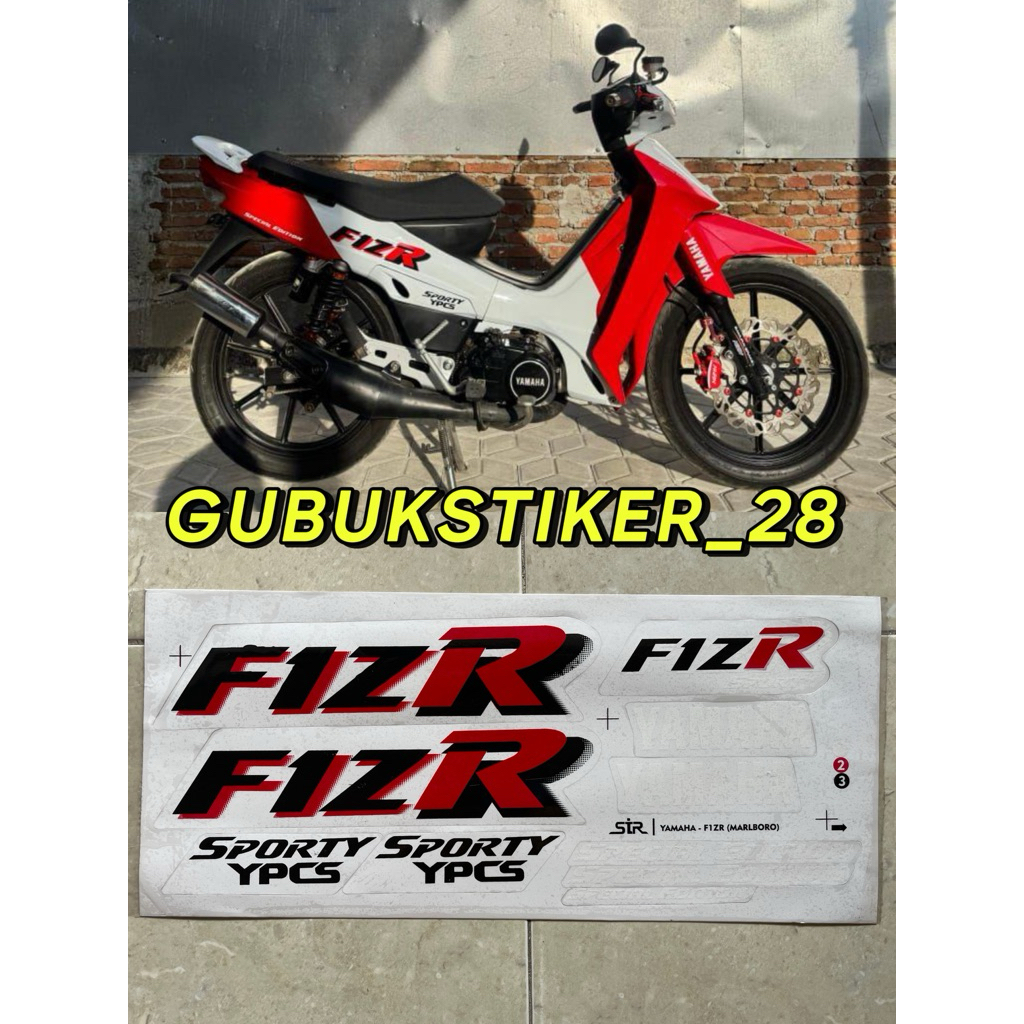 STRIPING STIKER LIS BODY MOTOR YAMAHA FIZ R MARBORO PUTIH MERAH