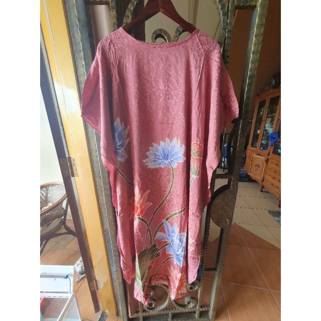 Midi dress mididress kaftan jumputan batik dian pelangi preloved size xxl