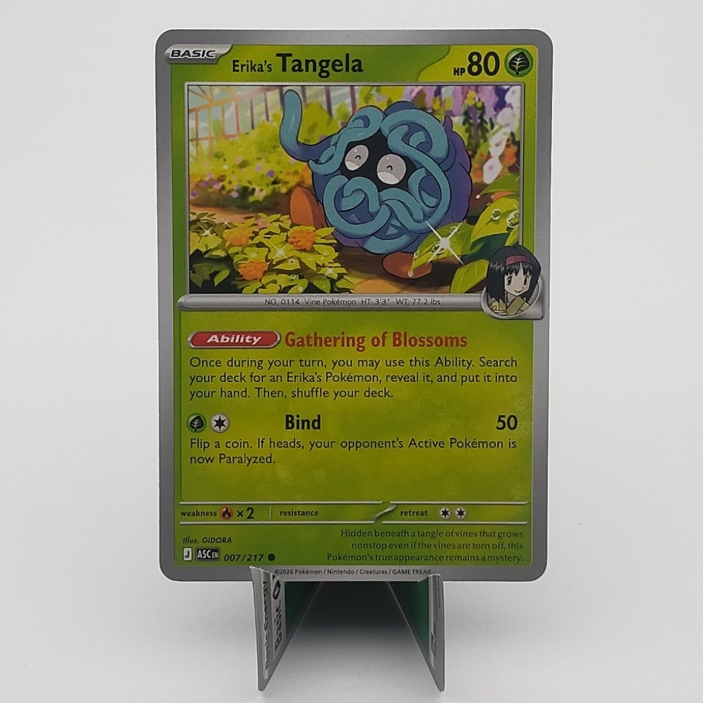 Kartu TCG Pokemon EN Original Erika's Tangela ASC 007/217