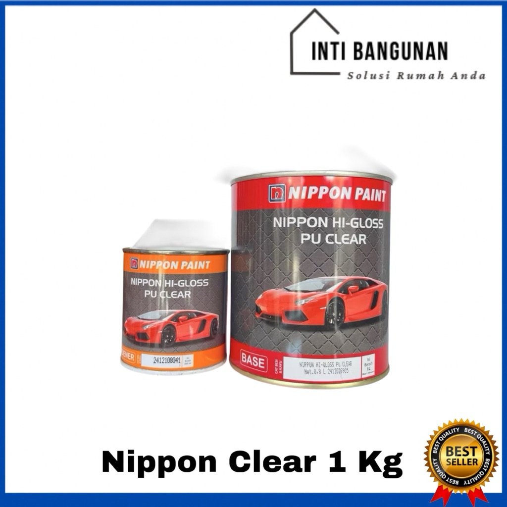 Nippon Hi Gloss PU Clear 1Liter 200ml Cat Duco Transparan Cat Mobil Motor