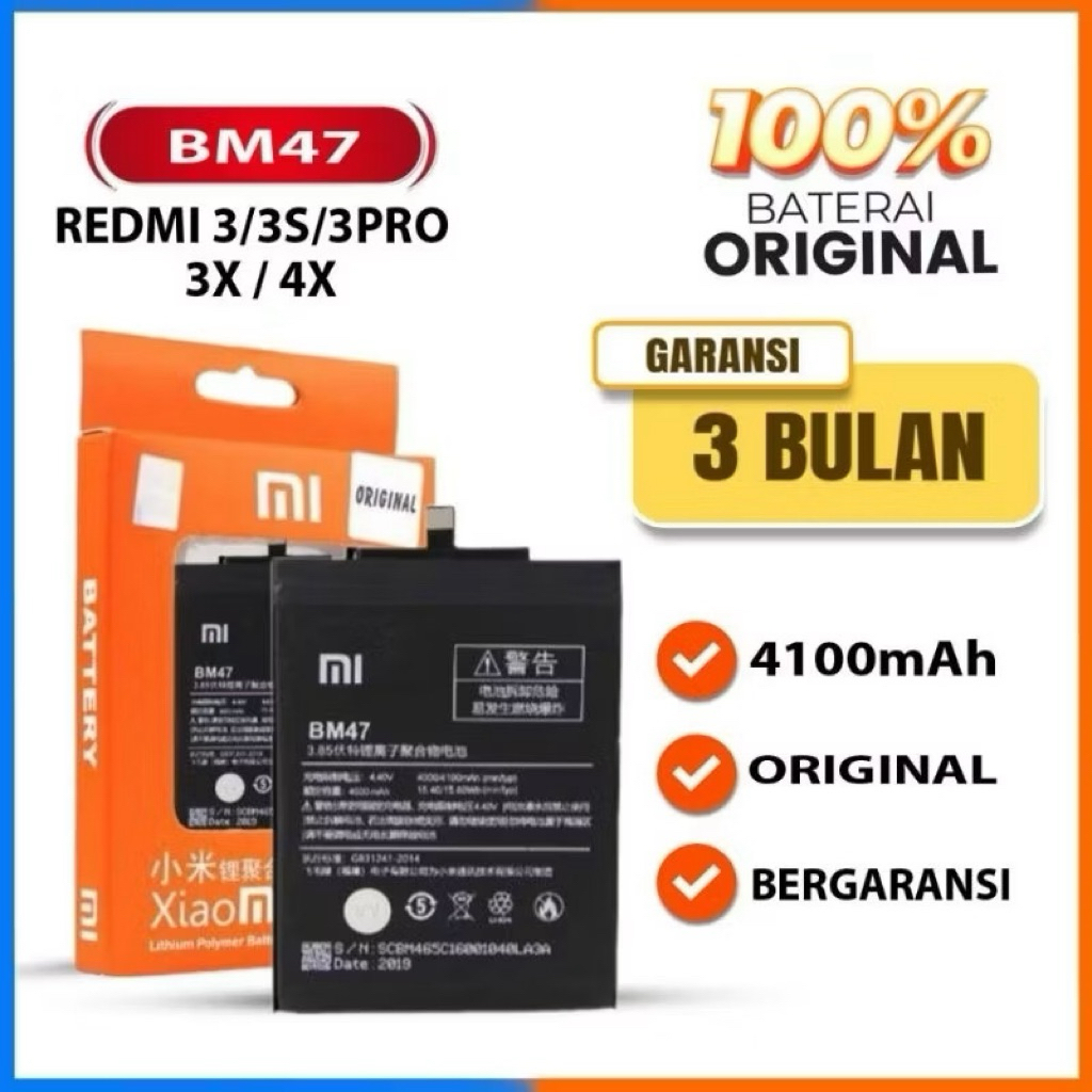 Baterai BATERAI BATRE XIAOMI REDMI 4X BM47 ORI