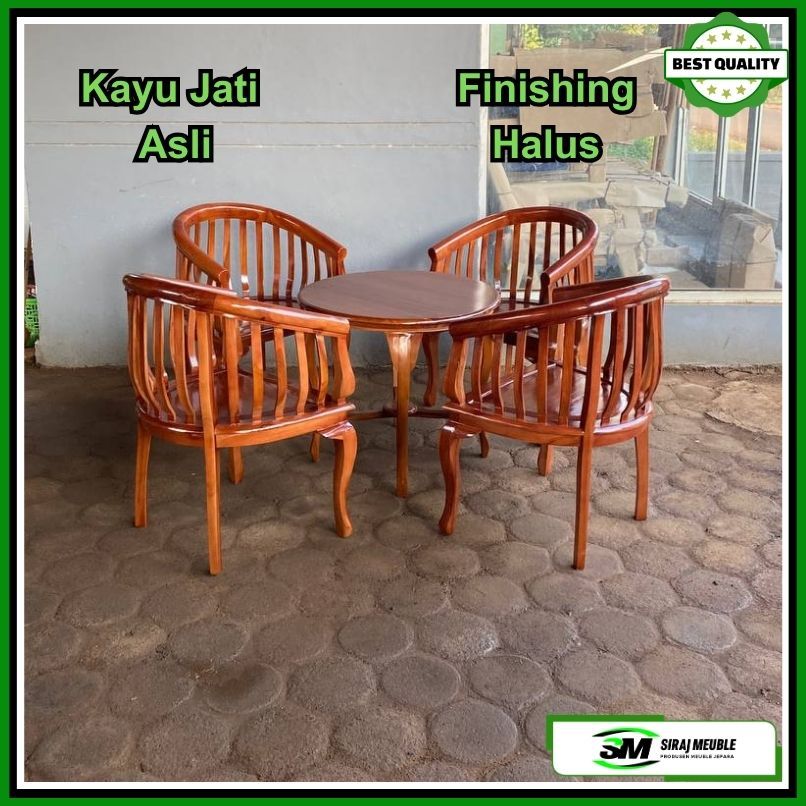 Set Kursi Teras Jati Betawi Minimalis Kayu Jati Kursi Teras Rumah