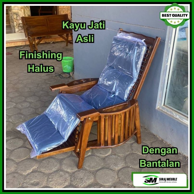 Kursi Malas Santai Selonjoran Minimalis  Kayu Jati Kursi Santai Malas Jepara