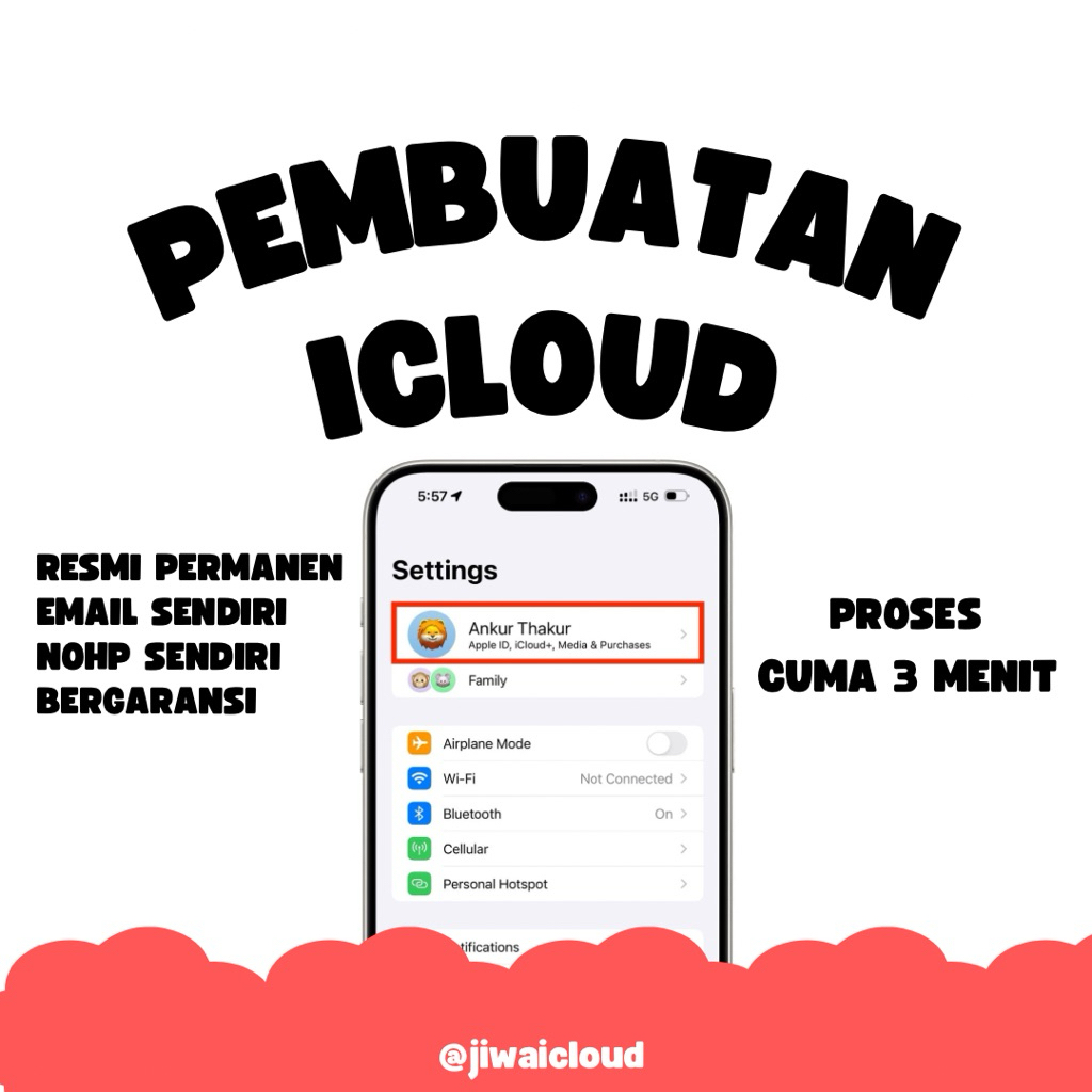 APPLE ID ICLOUD BARU PERMANEN