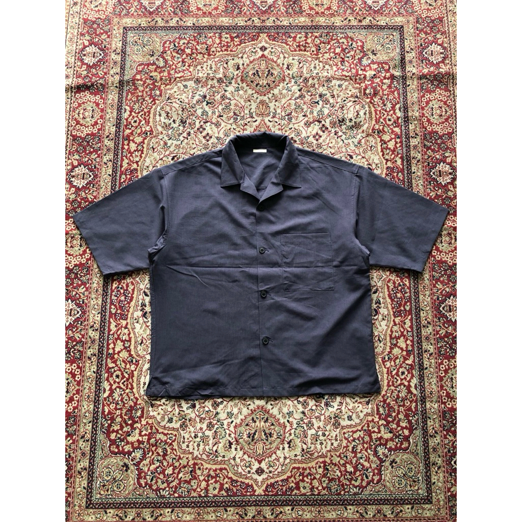 Kemeja Gu open collar oversize shirt Casual Gu japan work shirt HI088