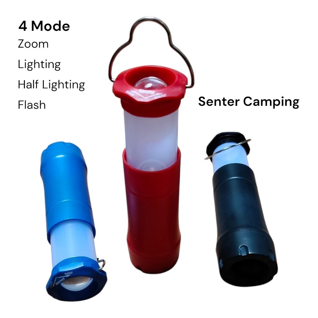 Senter Mini Tenda Lipat Multifungsi | Lampu Camping Zoom | Senter Kecil Namun Terang