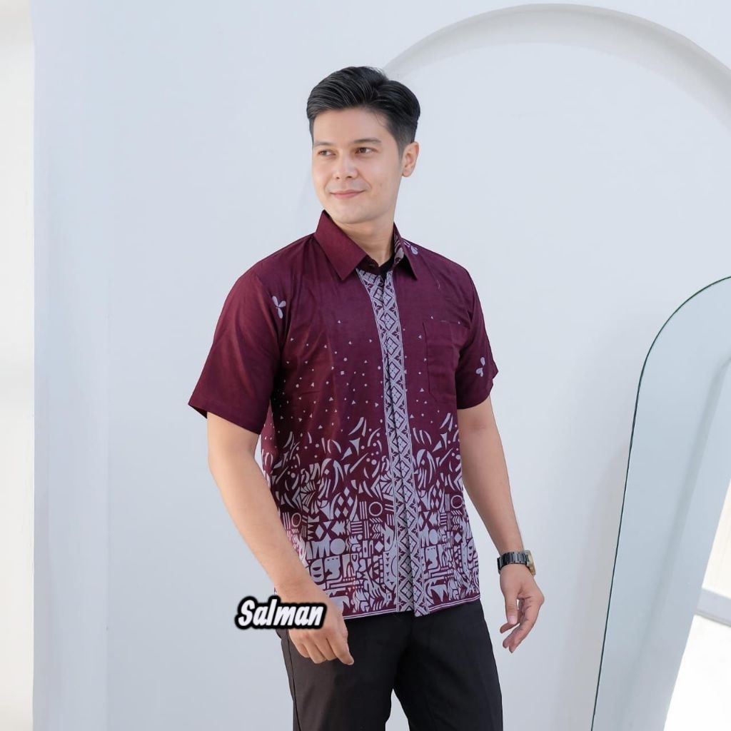 KEMEJA BATIK PRIA LENGAN PENDEK REMAJA DEWASA TERKINI TERMURAH