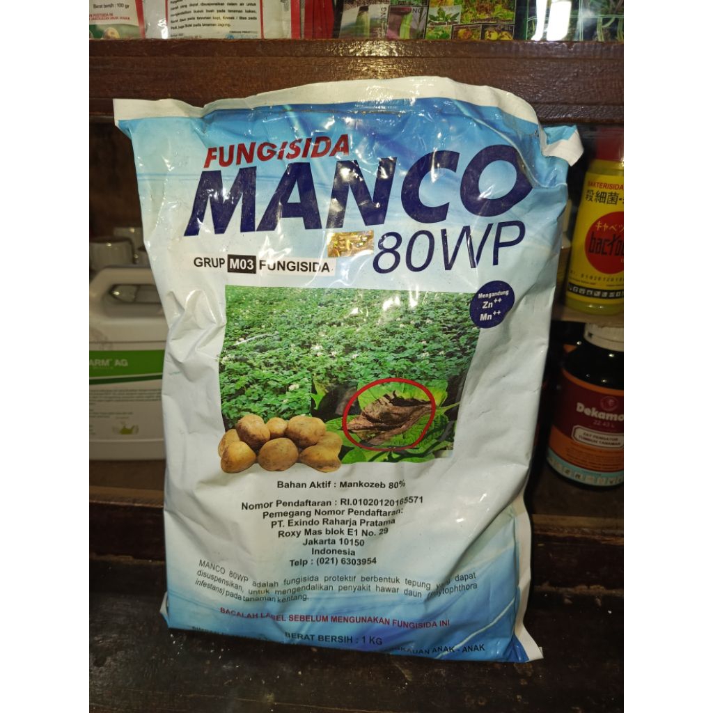 Fungisida MANCO 80WP 1kg, mancozeb, mankozeb biru