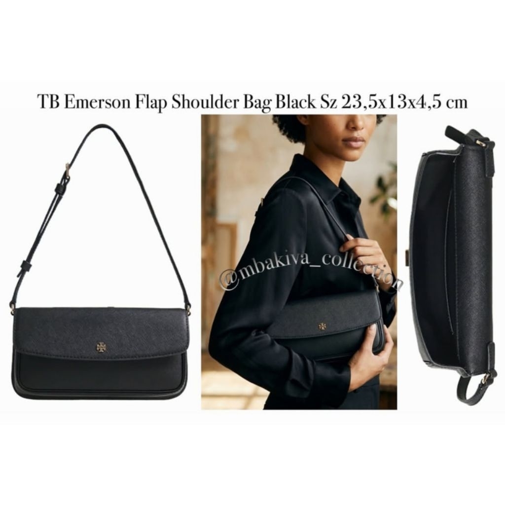 TB Emerson Flap Shoulder Bag Black