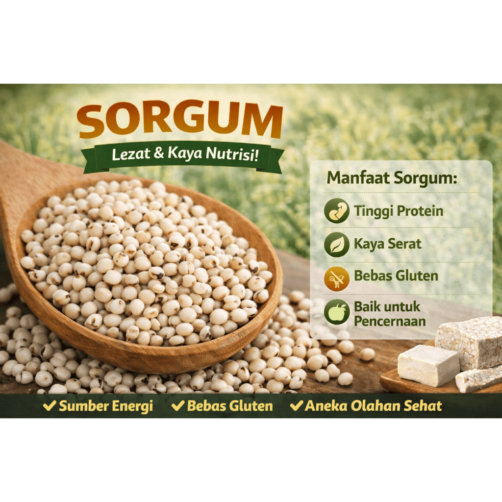 BENIH BIJI SORGUM PUTIH 1 KG COCOK UNTUK DITANAM