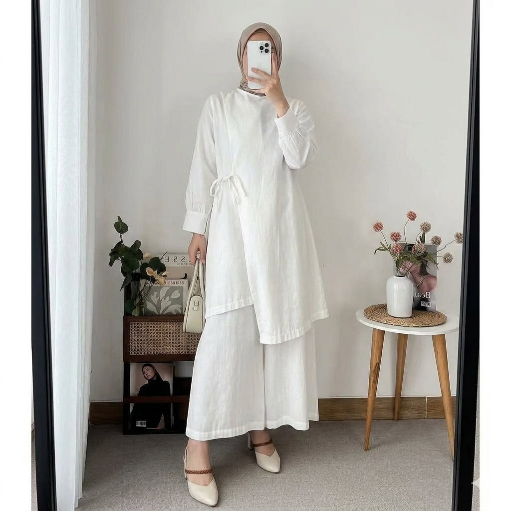 Setelan Wanita Kekinian Samira Set WD Bahan Linen Size M L XL XXL XXXL One Set Jumbo Formal Outfit C