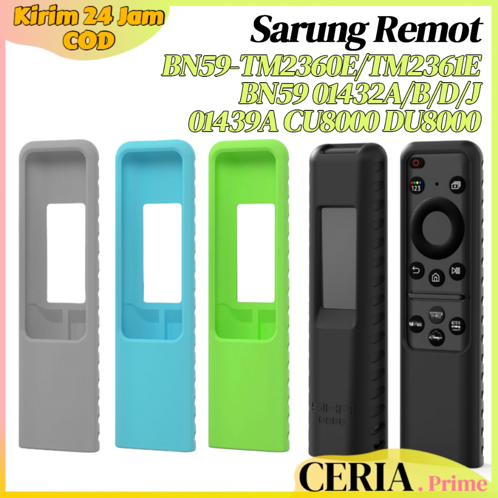 Sarung Remote TV Samsung Silikon CU8000 DU8000 BN59-014 Series Pelindung Anti Jatuh Full Body Untuk 