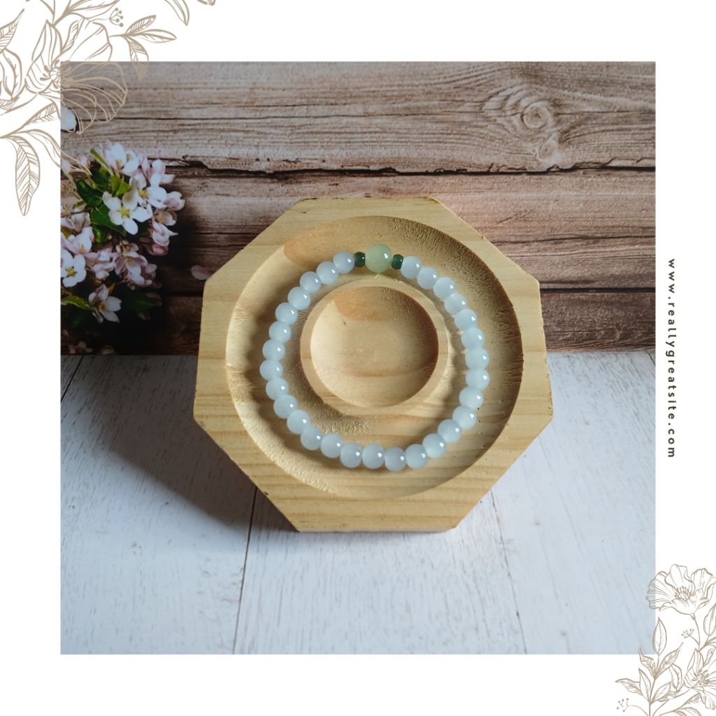 Gelang Giok Hetian Biru Muda