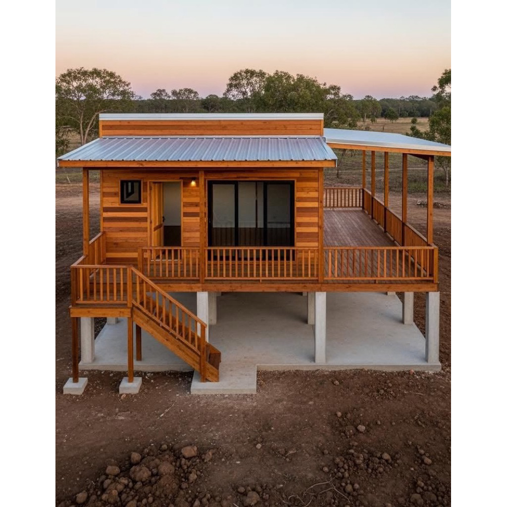 Rumah panggung kayu jati-Modern