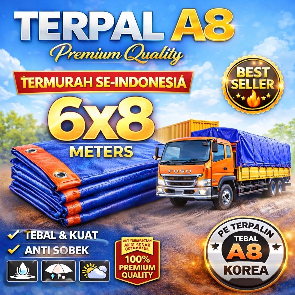 terpal plastik Korea A8 6x8 A8 terpal tenda terpal warung terpal truk terpal waterproof terpal murah