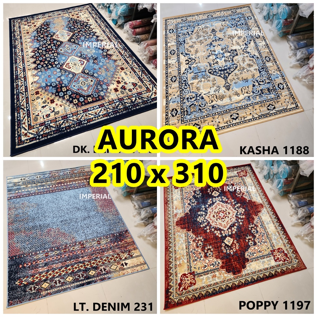 Karpet Permadani AURORA Ukuran 210 x 310 cm Besar Model Turki Mewah