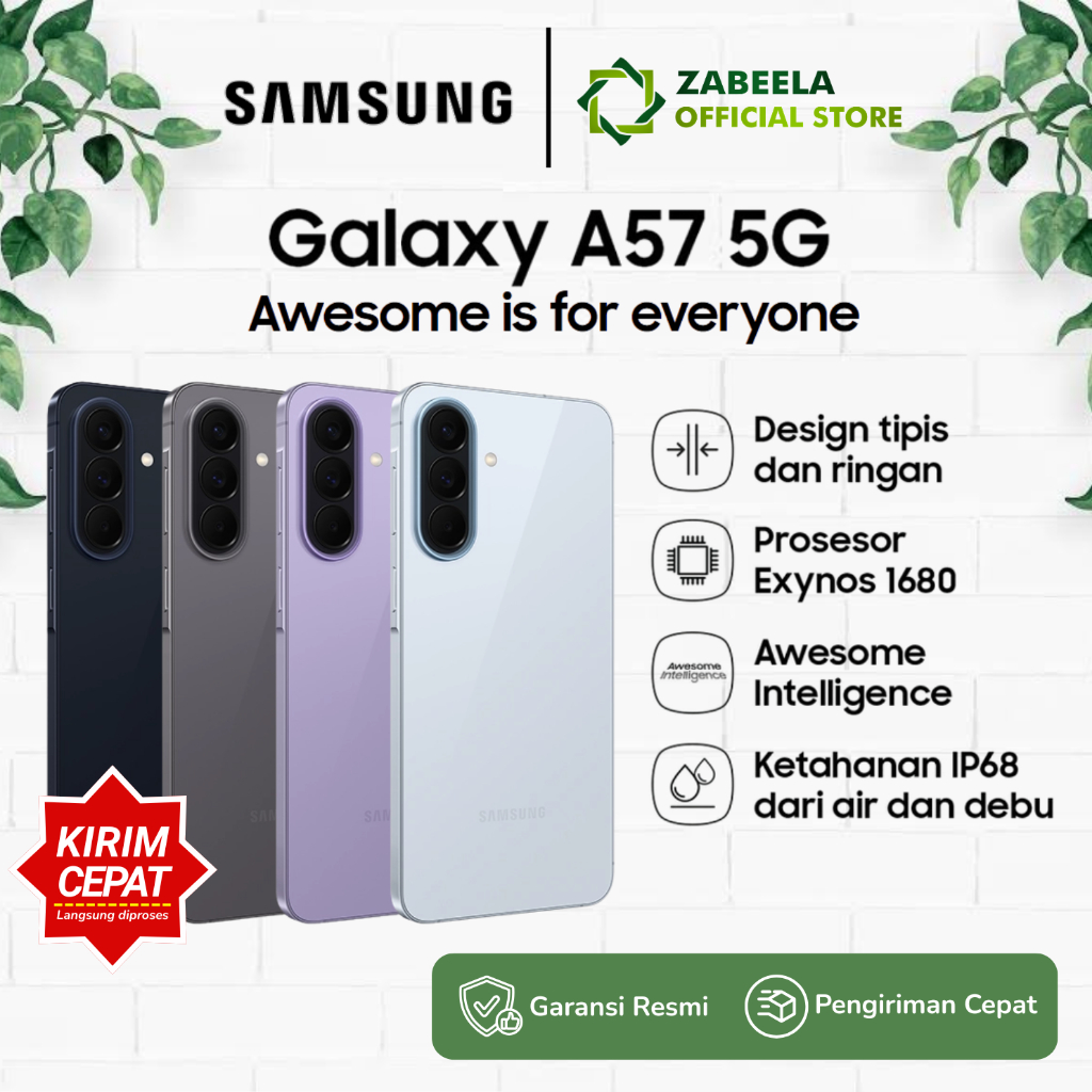 Samsung Galaxy A57 5G 8/128GB 8/256GB 12/256GB 6.7" Exynos 1680 Super AMOLED Plus Garansi Resmi