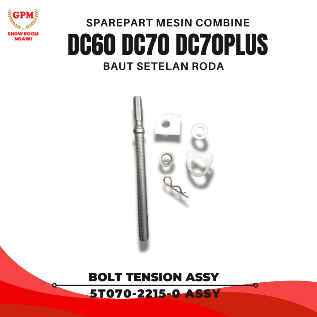 Sparepart Bolt Tension Assy 5T070-2215-0 Baut Setelan Roda Untuk Mesin Panen Padi Combine Harvester 
