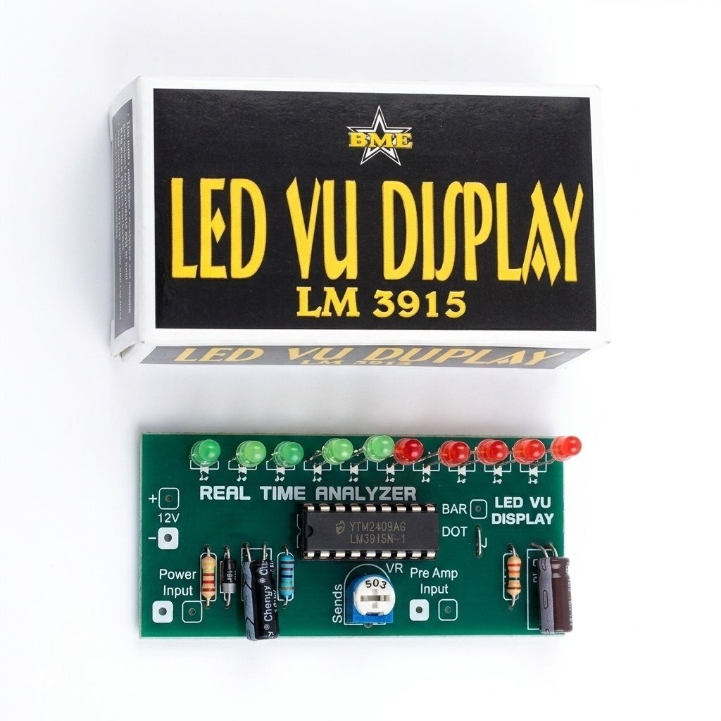 LED VU Display LM 3915 BME - Real Time Audio Analyzer.