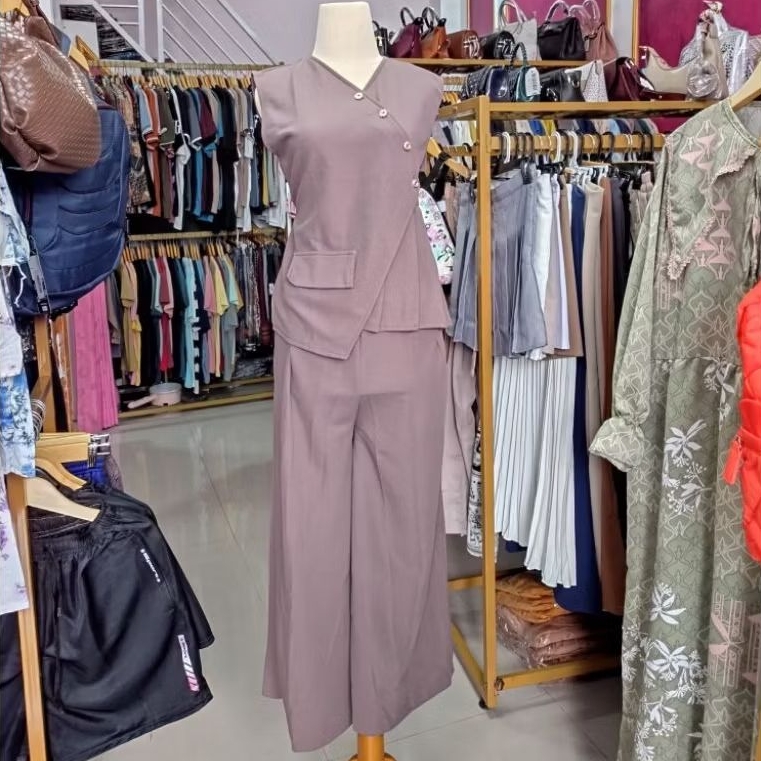 Vanesha Set Celana Dan Vest // Setelan Knit Premium // Vest Set Celana // Setelan Remaja Kekinian
