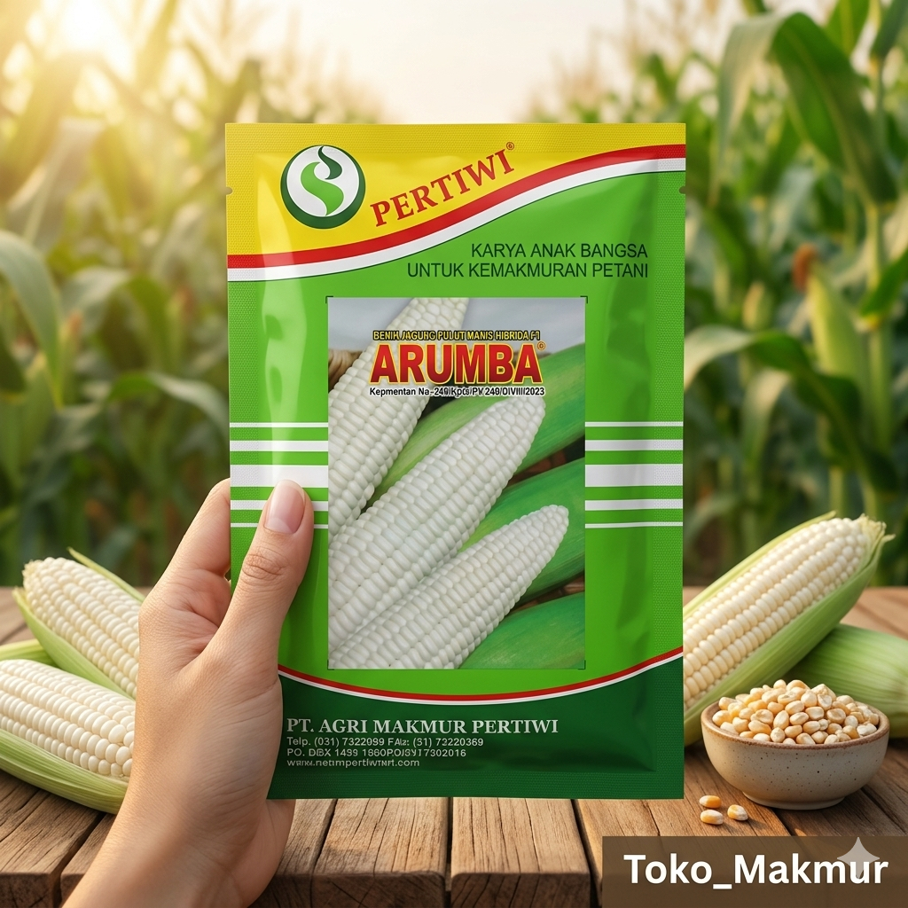 Benih / bibit jagung putih pulut manis ARUMBA jagung arumba 250 gr dari benih pertiwi jagung ketan m
