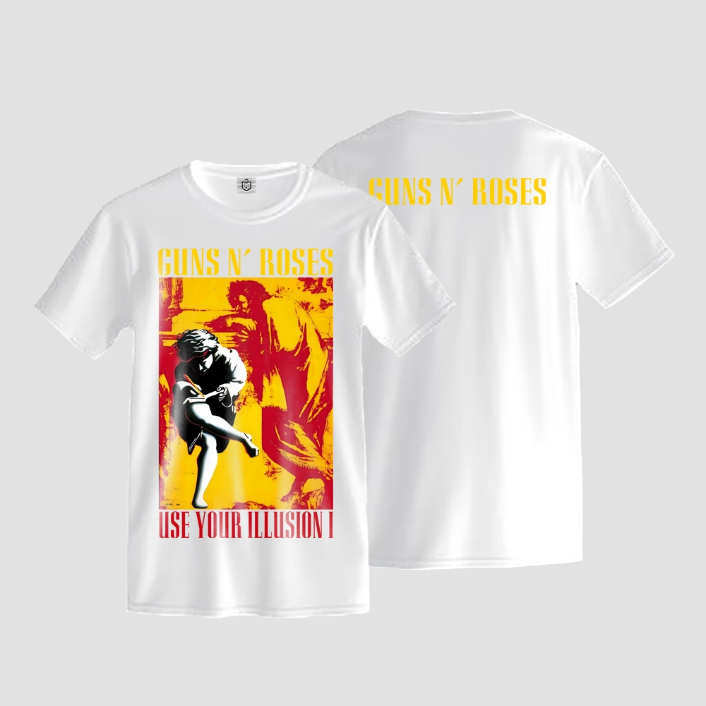 Kaos Rock Band Guns N Roses - Use Your Illusion 1 GNR T Shirt Baju Cotton Combed 24s Premium Warna P