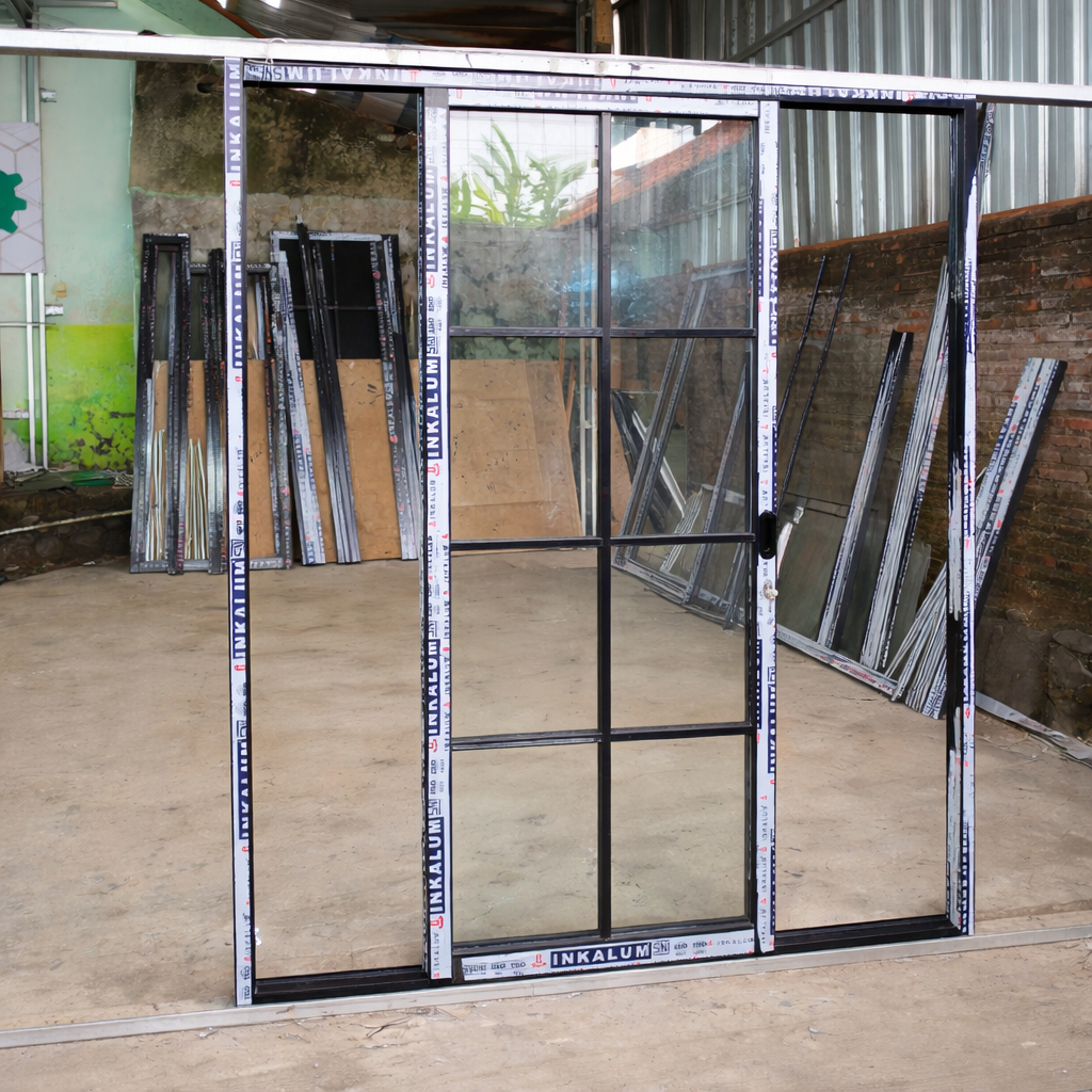 Pintu Aluminium Sliding 2 Arah Minimalis Pintu Geser Kusen Aluminium Custom