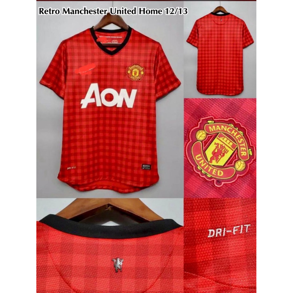 Jersey Kaos Baju Sepak Bola MU Man Mancester Manchester united Utd Home Away 3rd Third Retro Klasik 