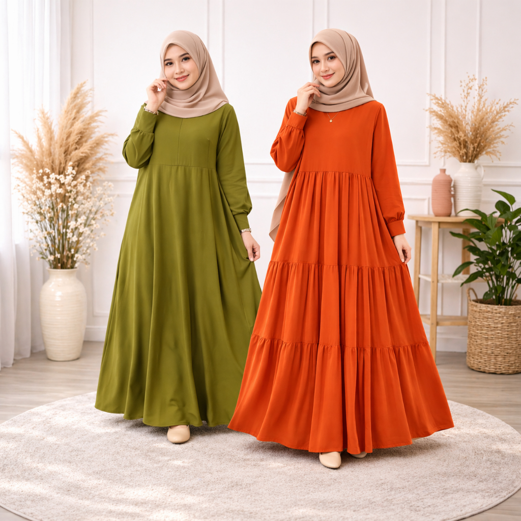 Gamis Polos Wanita / Gamis Bahan Jersey
