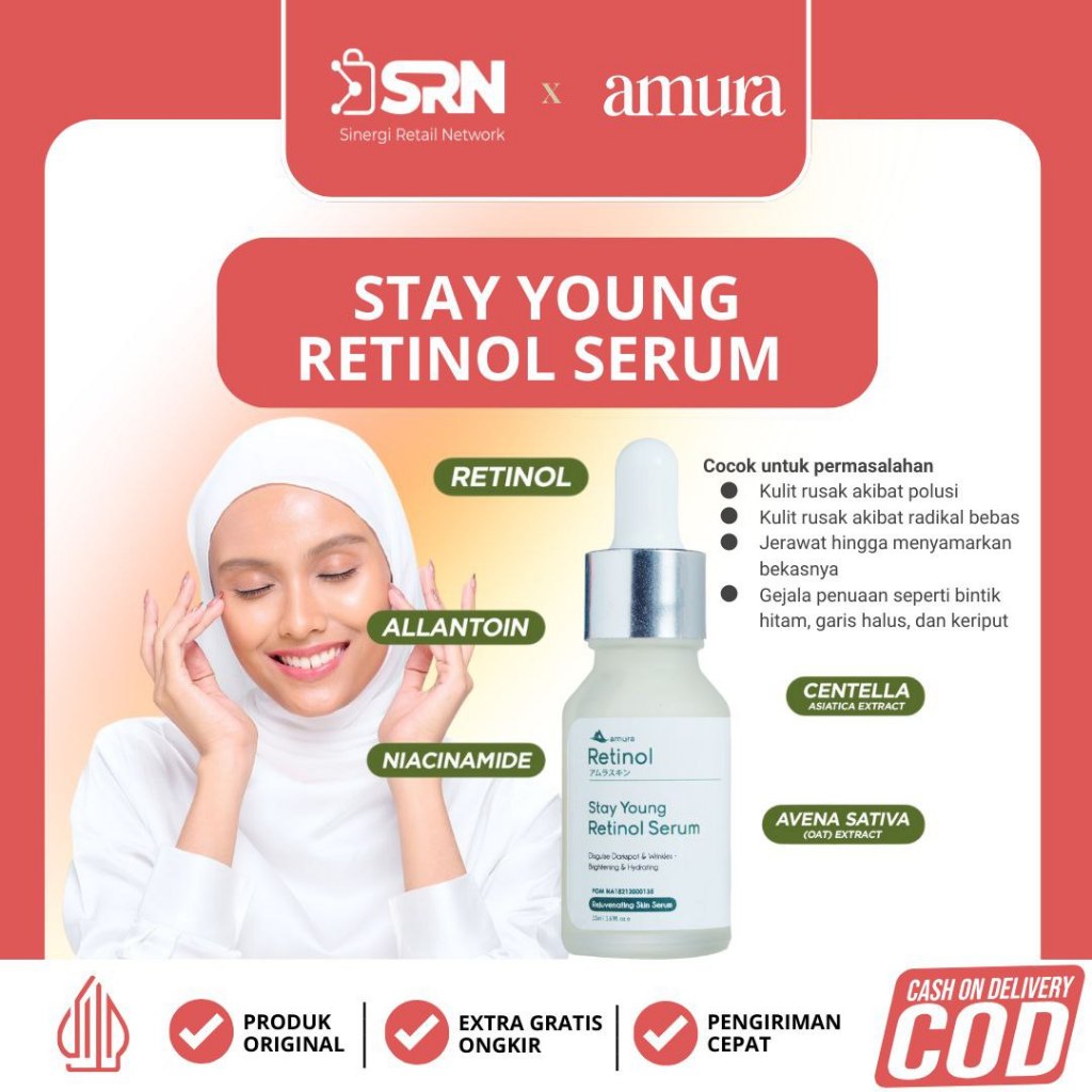 Amura Skincare Retinol Serum Pemutih Wajah Menghilangkan Flek Hitam Official