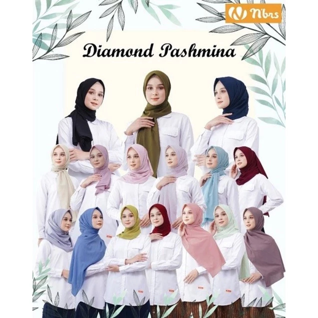 Nibras Hijab Pashmina Bahan Diamond Cerutti Kerudung Warna Biru, Merah Muda, Pink, Coklat, Maroon