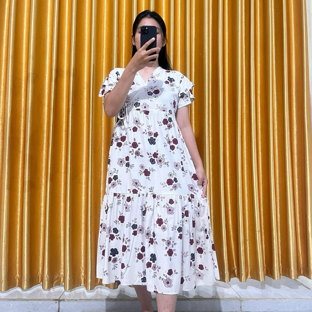 Daster Sakura Kimono Dress Bahan  Rayon Santung Premium Busui Frendly Daster Wanita Model Kekinian