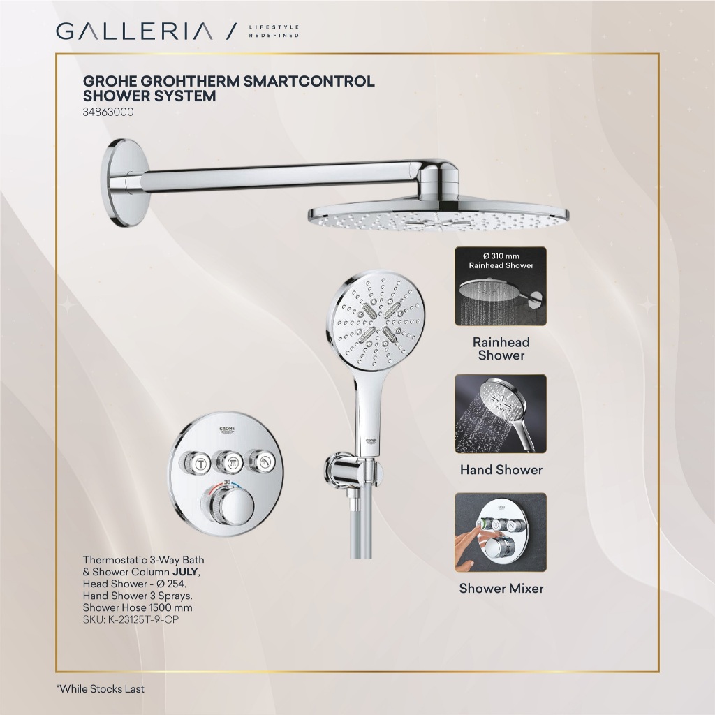 Grohe Grohtherm Smartcontrol Concealed Shower System Set 34863000 / Grohe Shower