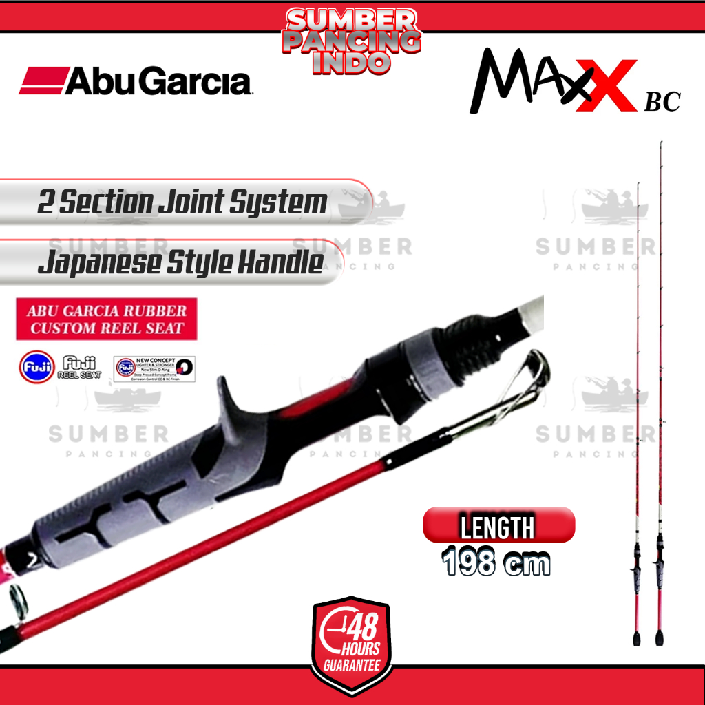 ABU GARCIA Joran Pancing Baitcasting MAX X 198cm - 210cm Hi-Carbon Blank Sambung 2 Middle Joint Fuji