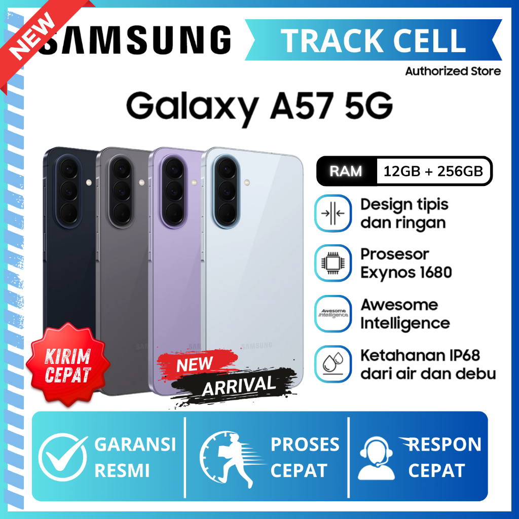 Samsung Galaxy A57 5G 8/128GB 8/256GB 12/256GB 6.7" Super AMOLED+ IP68 HP Samsung Terbaru 2026