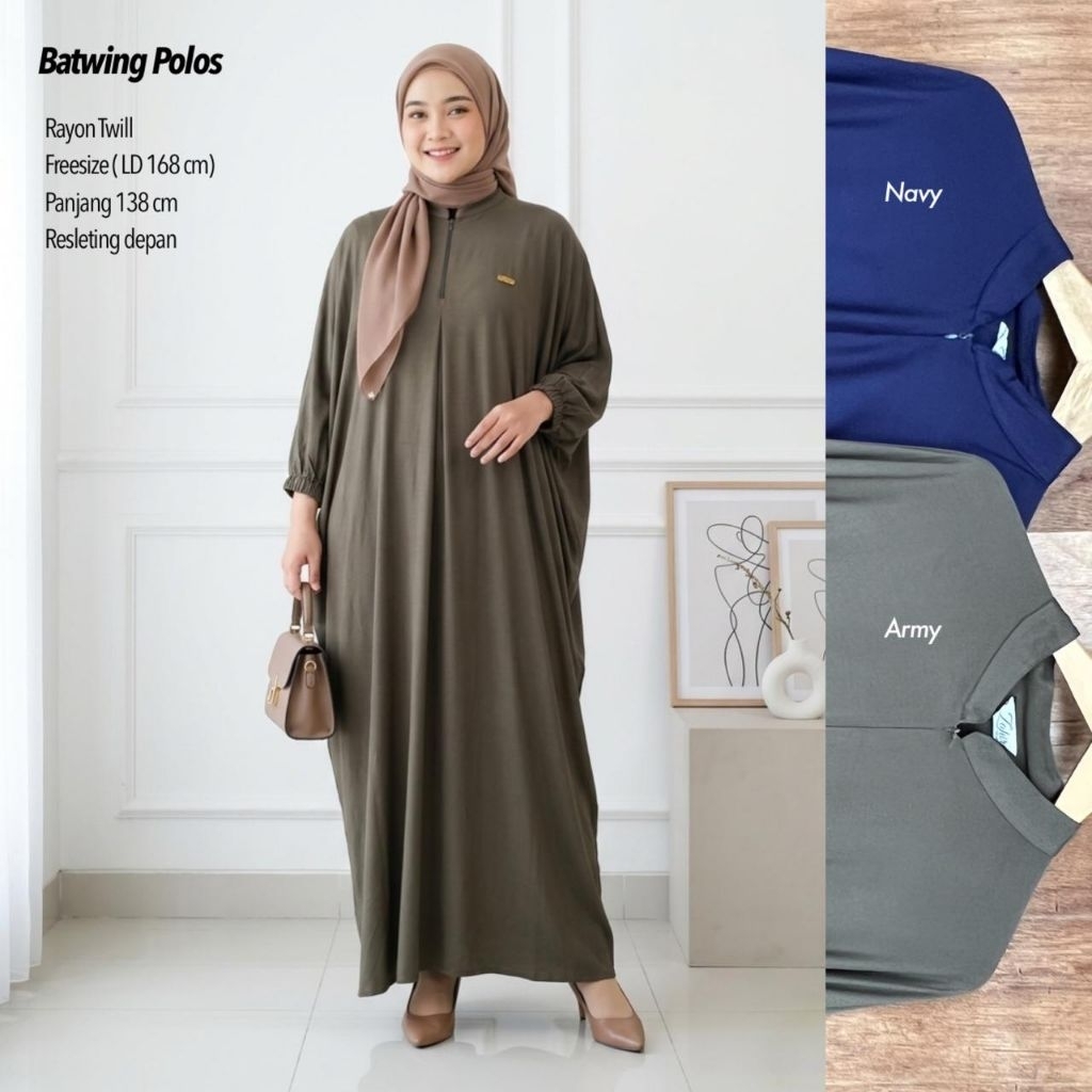 BATWING DRESS RAYON TWILL / DRESS KELELAWAR / DRESS OVERSIZE
