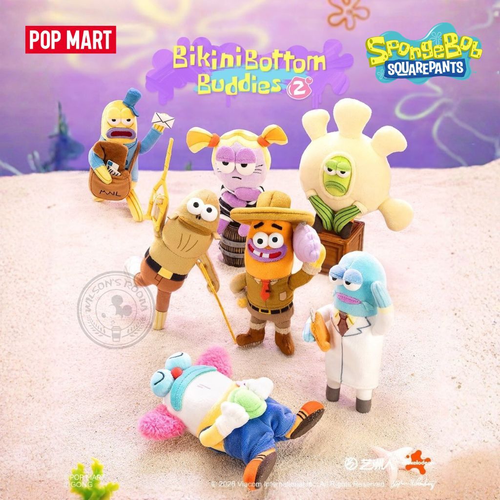 [ORIGINAL] POP MART Spongebob Squarepants Bikini Bottom Buddies v2 Fish Whimsical Plush POPMART GONG