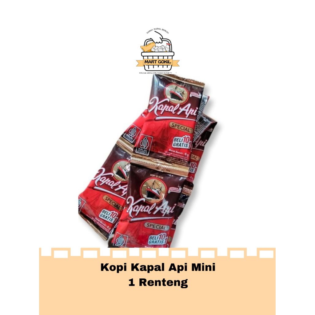 Kopi Kapal Api Mini | 1 Renteng | Kopi Hitam Tanpa Gula