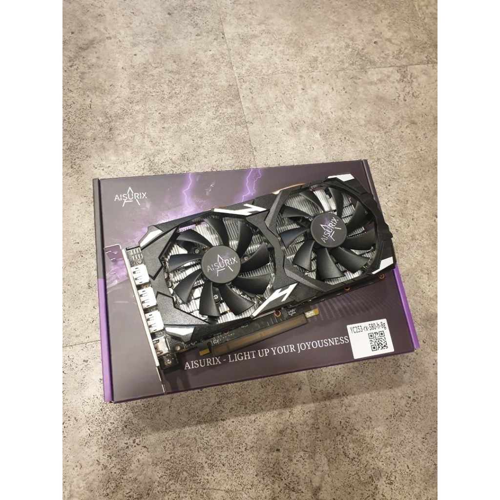 VGA RX 580 8GB AISURIX GDDR5 GAME BERAT LIBAS MASIH SEGEL SUHU ADEM