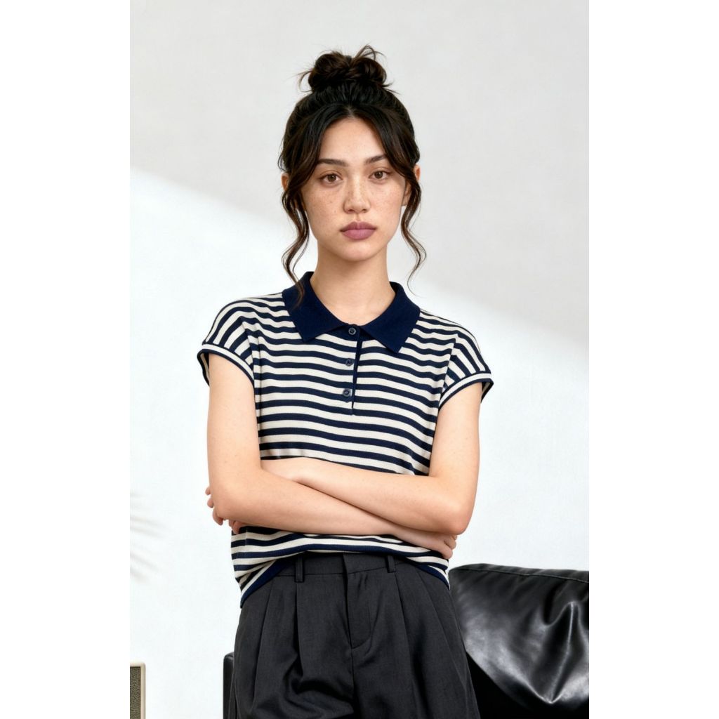 Larissa Stripes Polo Top
