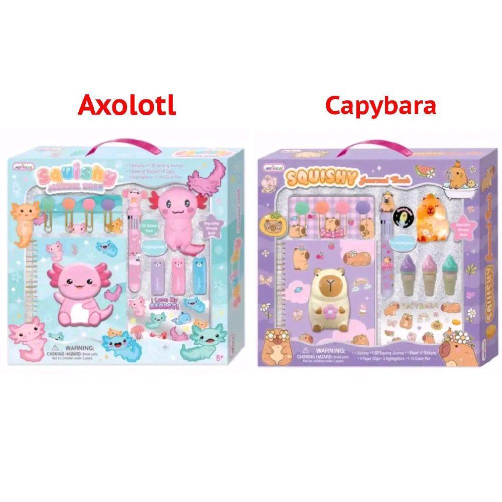 Mainan Anak Squishy Capybara AxolotL Journal Book Hot Focus
