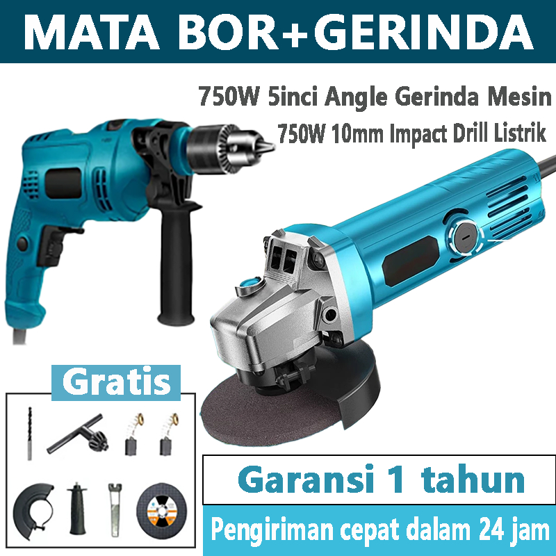 2 IN 1 Bor dan Gerinda Mesin Bor Listrik Gerinda dan Bor 10mm Bor Dan Mesin Gerinda Tangan Paket dap