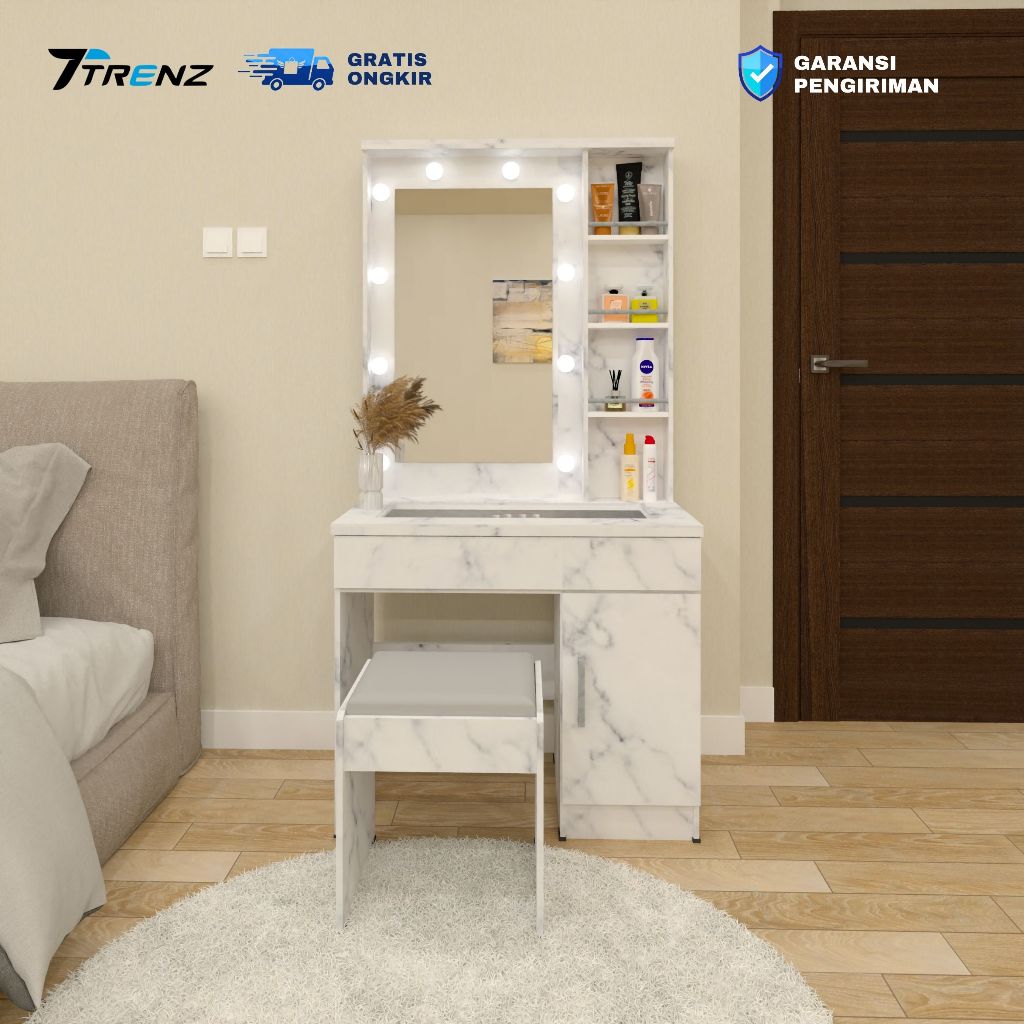 Trenz Furniture Meja Rias Lampu 1677 Wakanda Meja Rias Marble Termurah Surabaya