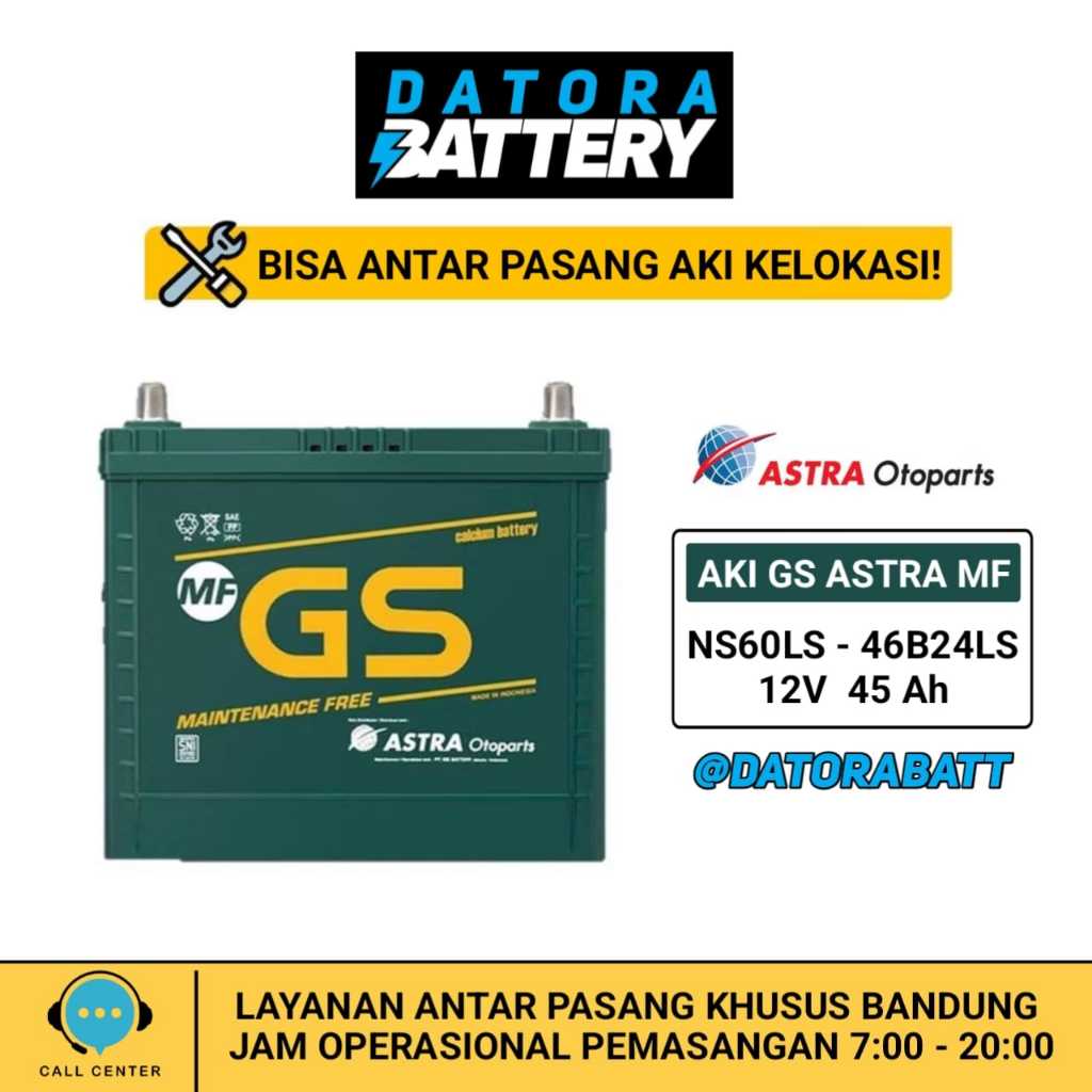 Aki kering mobil HYUNDAI Accent / Cakra / Exel / Accent Verna / Avega (GL/SG) , Battery GS ASTRA MF 