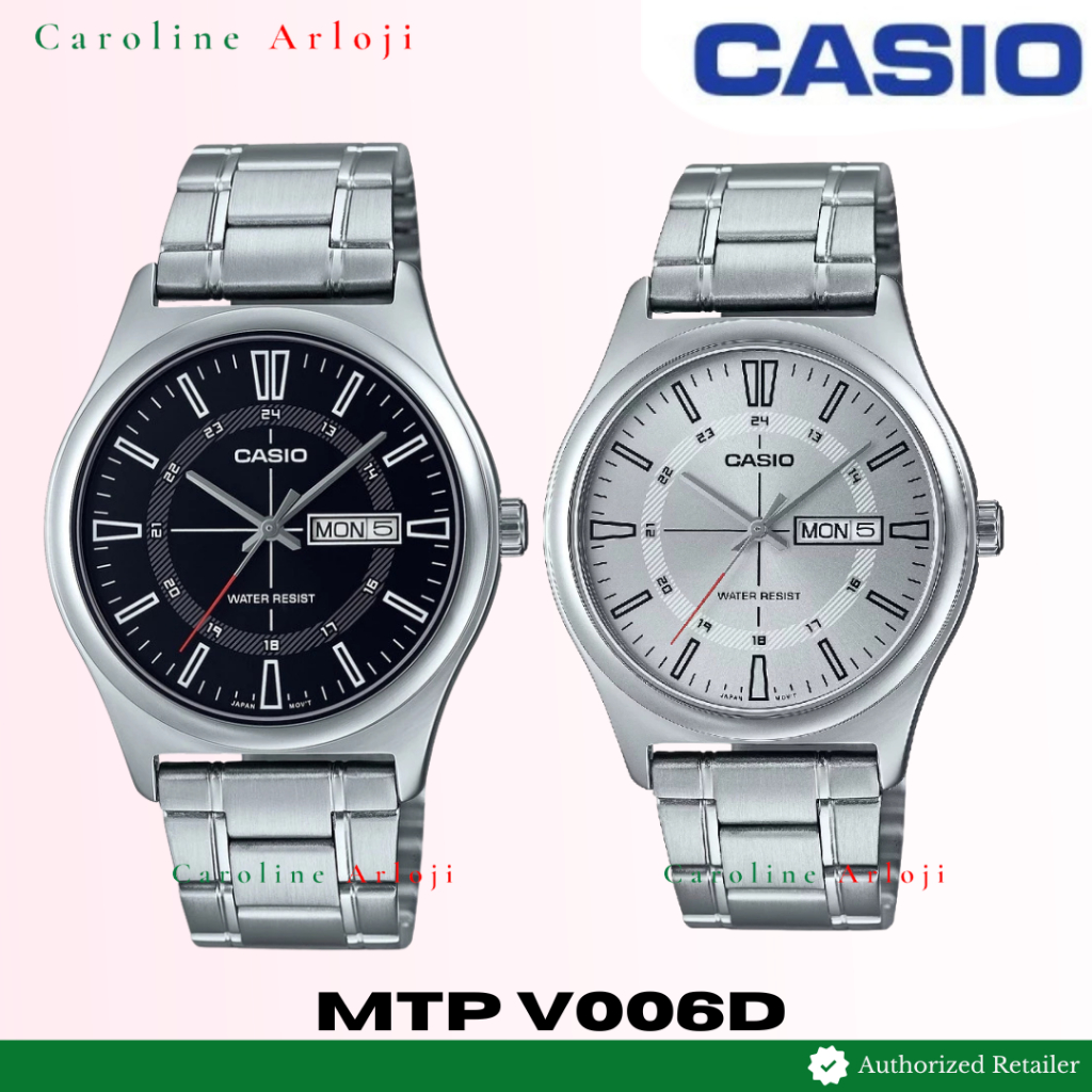 Jam Tangan Pria Casio General MTP-V006D-7CUDF MTP-V006D-1CUDF MTPV006D Stainless Steel Rantai