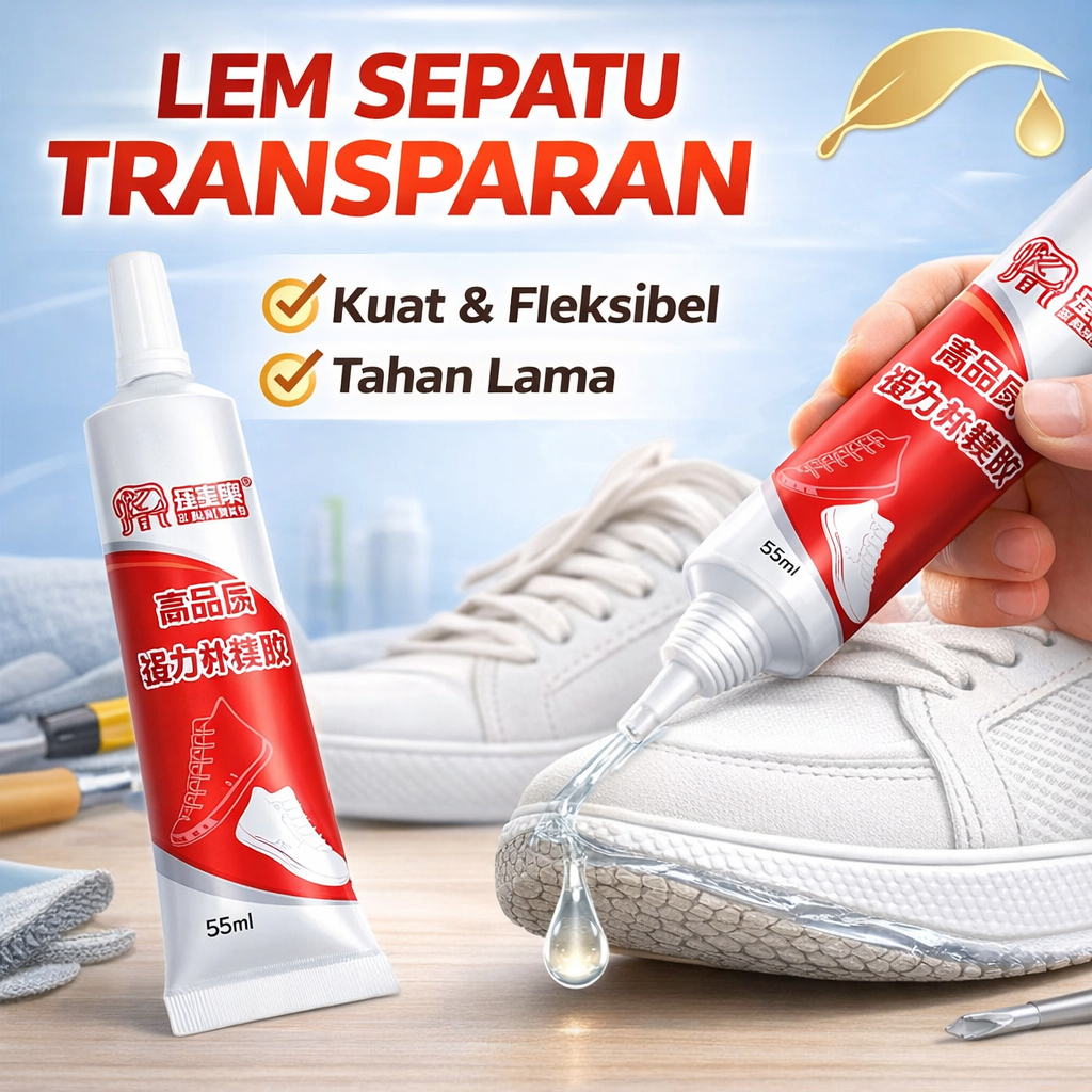 TERLARIS Lem Sepatu Super Kuat Tahan Air 55 Ml /Lem Serbaguna Super Kuat/ Lem Besi Super Kuat/Lem Be