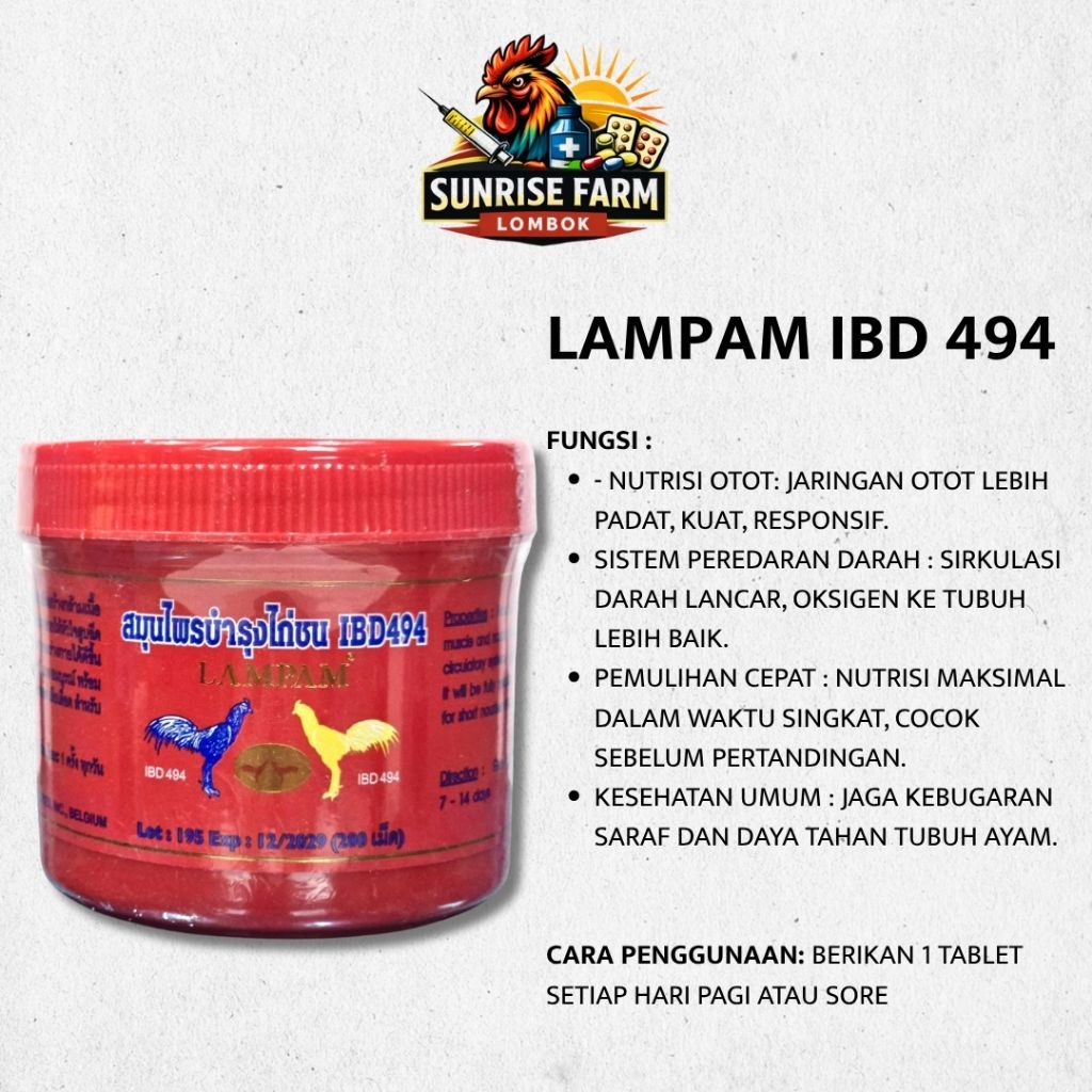 LAMPAM IBD 494 / Lampam rawatan ayam / lampam import thailand