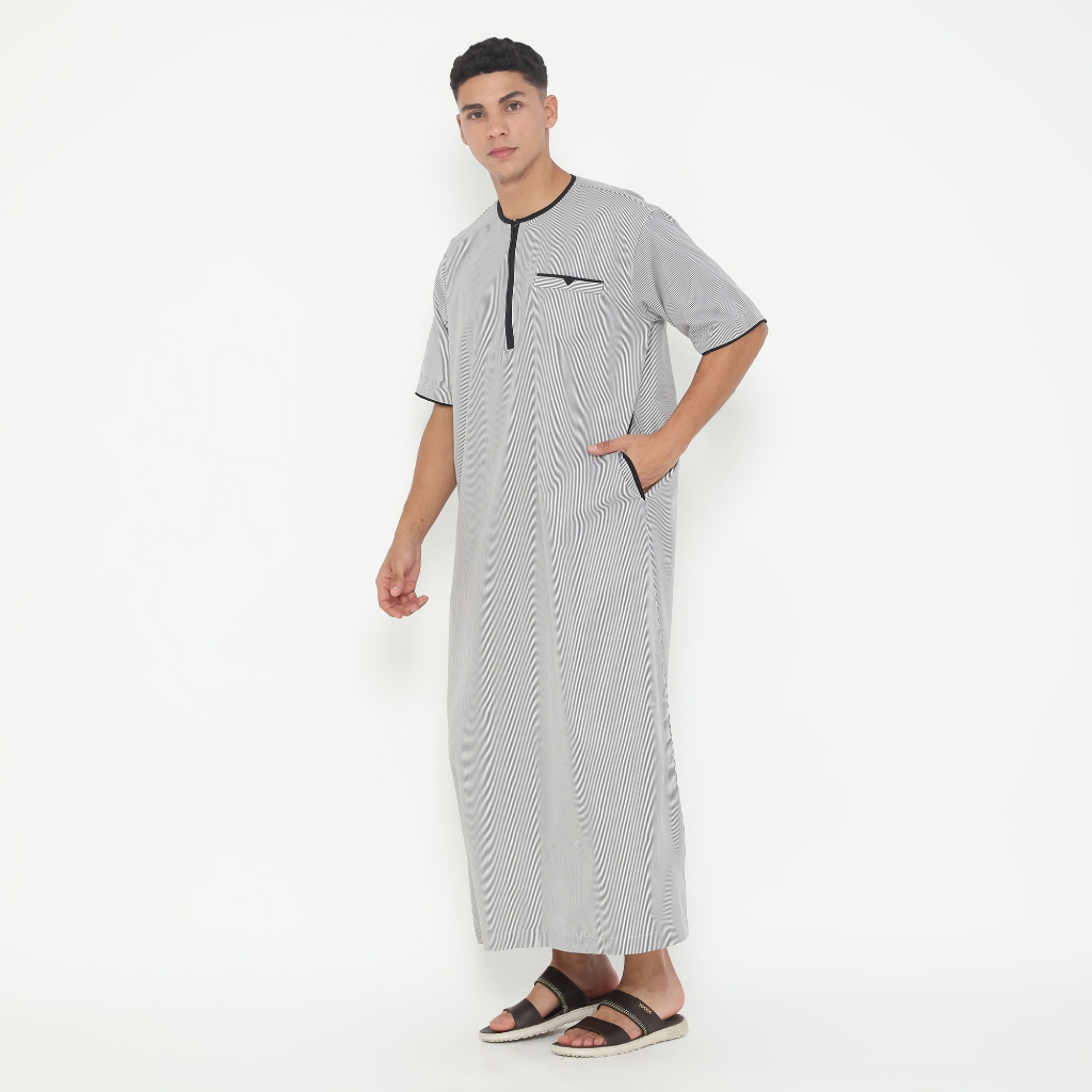 SHOHIB GAMIS PRIA DUBAI LIRIS 07 LENGAN PENDEK